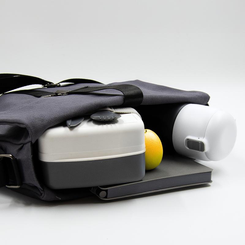 Шоппер Superbag Companion, с тремя отделениями, боковым креплением-карабин и карманом (серый с черным)