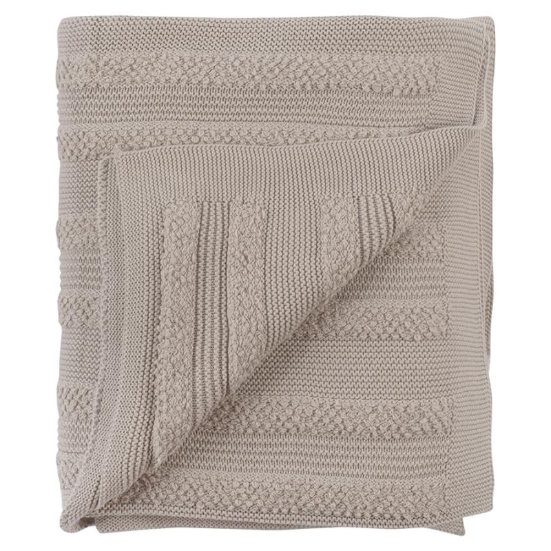 Плед из хлопка с буклированной вязкой  из коллекции essential, 130х170 см