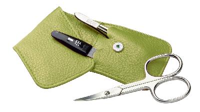 Маникюрный набор YES, 3 пр Футляр: натуральная кожа