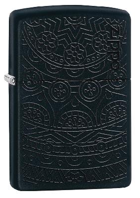 Зажигалка ZIPPO Tone on Tone Design с покрытием Black Matte, латунь, 38x13x57 мм