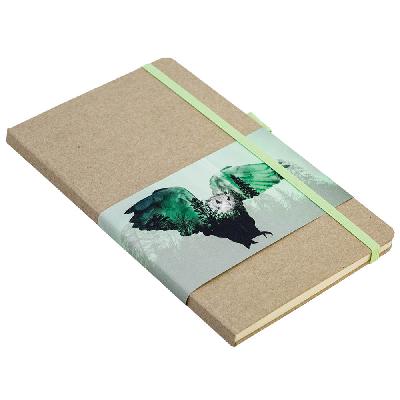 Скетчбук (Сова), 13х21 см, блок 96 стр. без печати. тонир. Бумага на обложку - крафт R1-88804KS