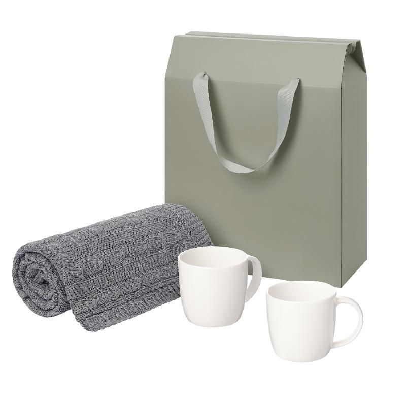 Подарочный набор Dafna, Fado,   в коробке-пакете (две фарфоровых кружки, плед)