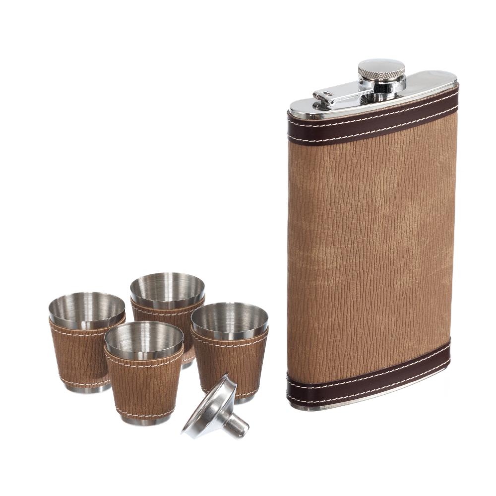Набор SQuire фляга 0,27 л, 4 стопки, воронка, искусственная кожа
