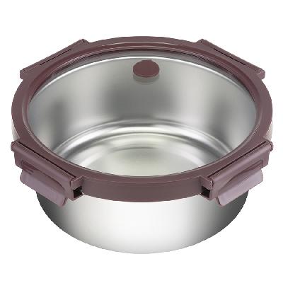 Контейнер стальной круглый click steel, 1,5 л