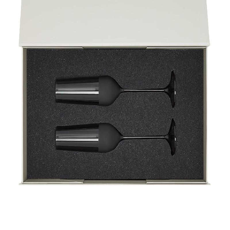 Подарочный набор 2 бокала для шампанского Black Edition в серой коробке