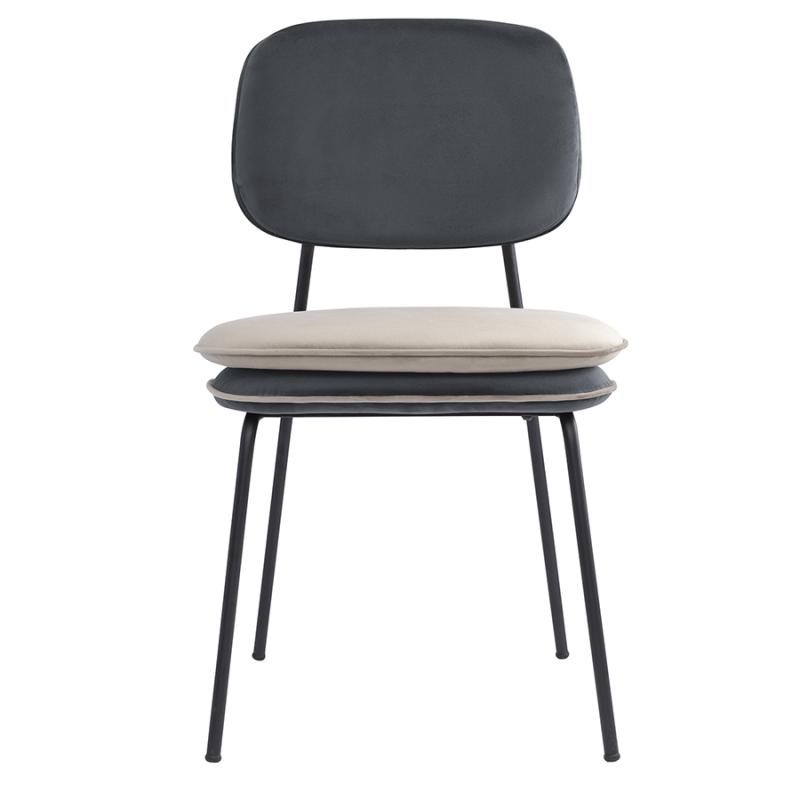 Стул с контрастным кантом pea, велюр