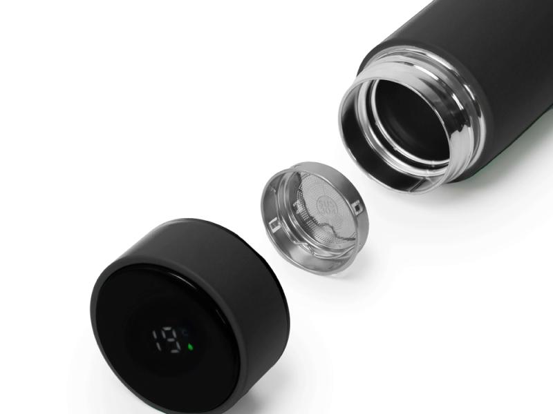 Термос FAMILY MARK LED, индикатор, soft touch