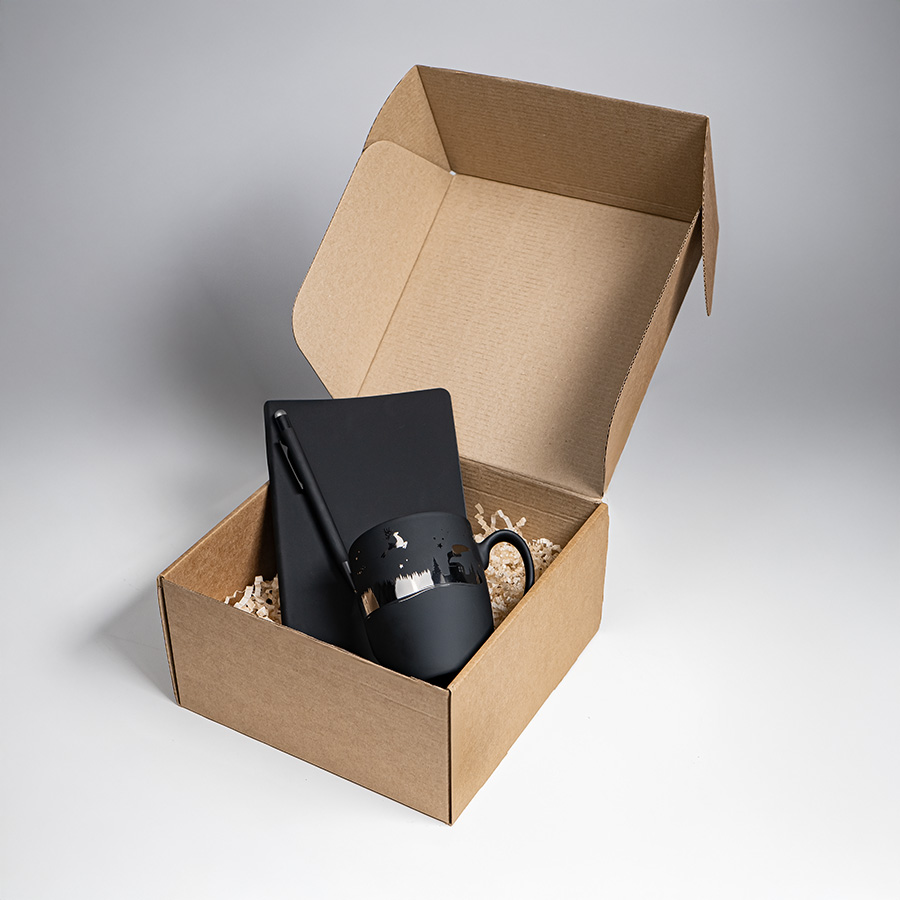 Набор подарочный ARISTOCRATIC: ежедневник, ручка, кружка, черный/золото