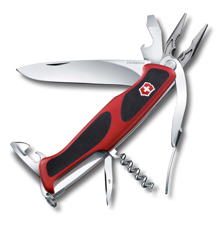 Нож перочинный VICTORINOX RangerGrip 74, 130 мм, 14 функций, с фиксатором лезвия,  с чёрным