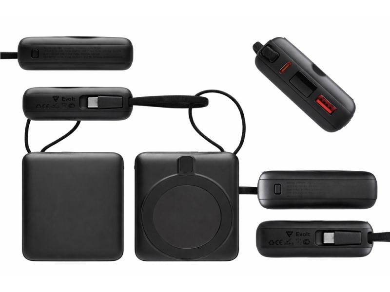 Магнитный беспроводной внешний аккумулятор c подсветкой лого Энчант, 10000 мАч