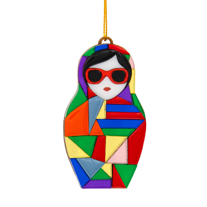 Ёлочная игрушка Матрешка с мозаикой (разноцветный)