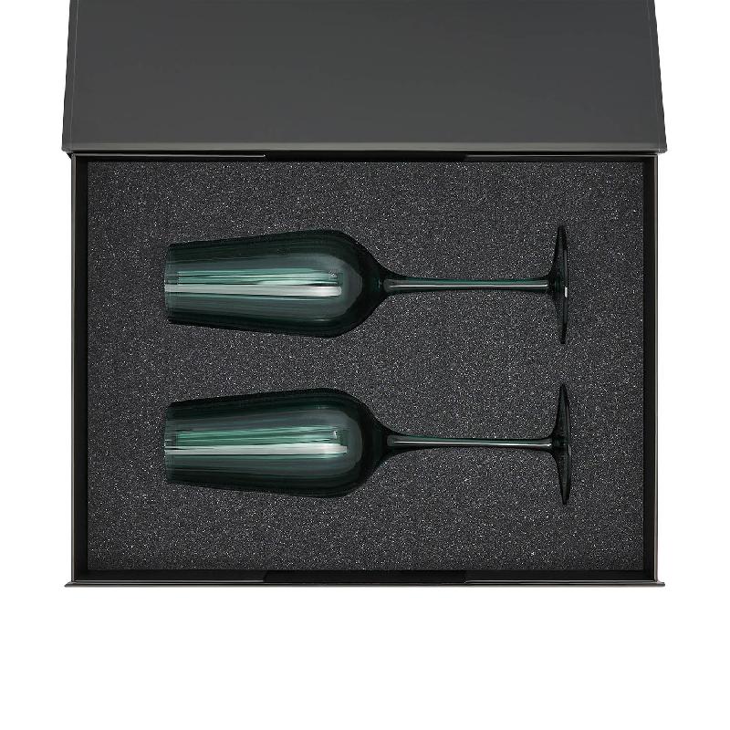 Подарочный набор 2 бокала для шампанского Capri в черной коробке