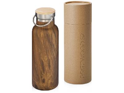 Вакуумный термос Britewood S2, 500 мл, бамбуковая крышка, крафтовый тубус