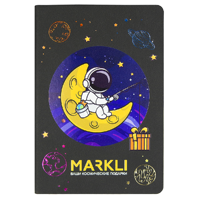 Ежедневник Flexy Latte Soft Touch Black Edition Color Print Sample Markli А5, недатированный, в гибкой обложке