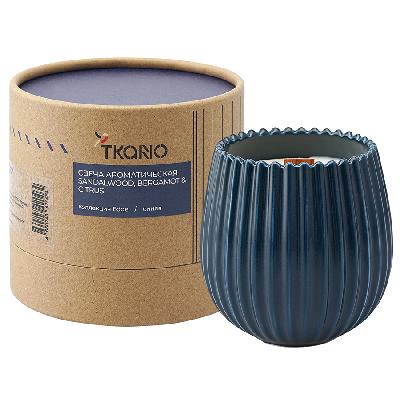 Свеча ароматическая с деревянным фитилём sandalwood, bergamot & citrus из коллекции edge, 60 ч