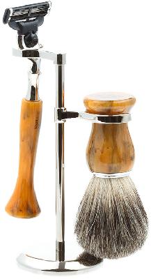 Бритвенный набор IL Ceppo: станок, помазок, подставка, имитация мрамора