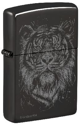 Зажигалка ZIPPO Big Cat с покрытием High Polish Black, латунь, глянцевая, 38x13x57 мм