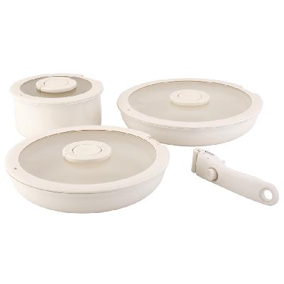 Набор посуды для приготовления со съемной ручкой smart ceramic, 7 предметов