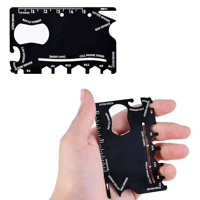 Мультитул Tools Capture в виде карточки, стальной, в чехле из кожзама