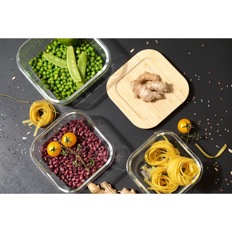 Контейнер для запекания и хранения eco store с крышкой из бамбука, 320 мл