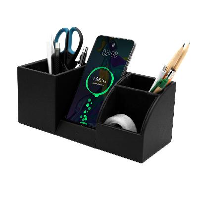 Настольный органайзер Boss c беспроводной зарядкой, черный