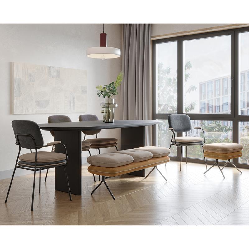 Стул с контрастным кантом pea, велюр