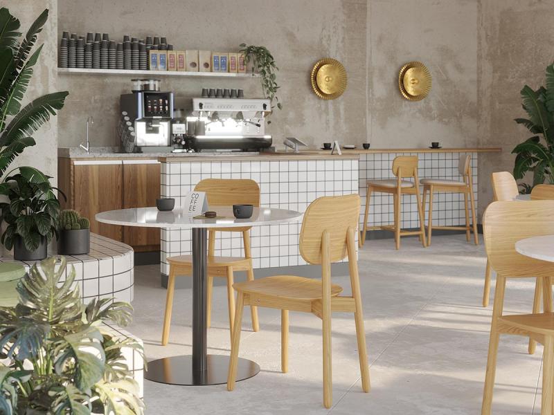 Стул полубарный с обивкой saga, рогожка