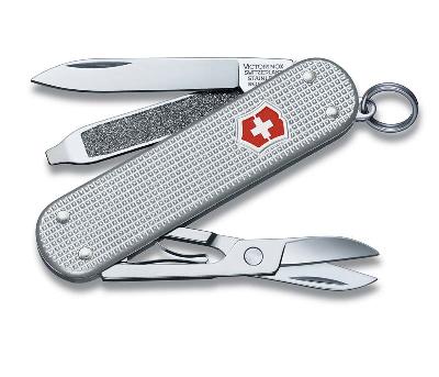Ножбрелок VICTORINOX Classic Alox, 58 мм, 5 функций, алюминиевая рукоять