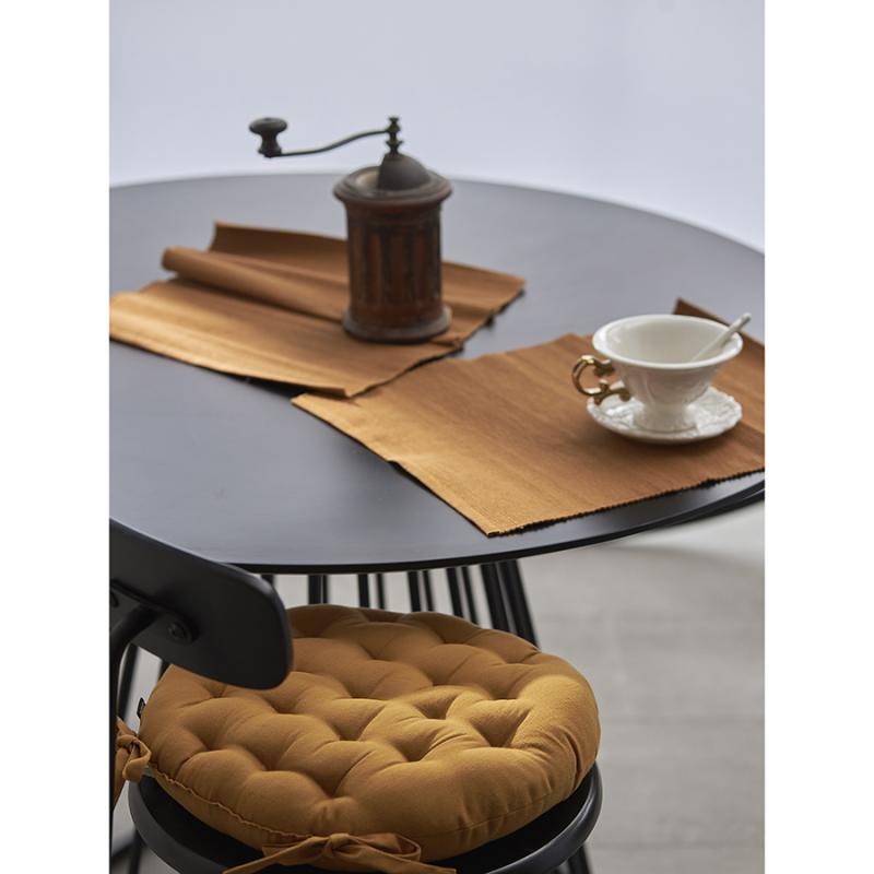 Подушка на стул круглая из хлопка  из коллекции essential, 35 см