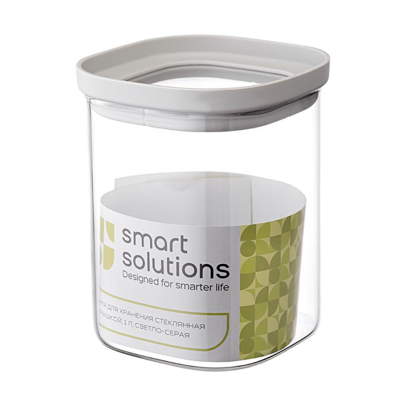 Банка для хранения квадратная vacuum glass, 1 л