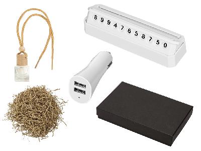 Подарочный набор с автовизиткой и USB адаптером