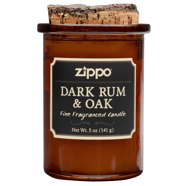 Ароизированная свеча ZIPPO Dark Rum & Oak, воскхлопоккора древесиныстекло, 70x100 мм