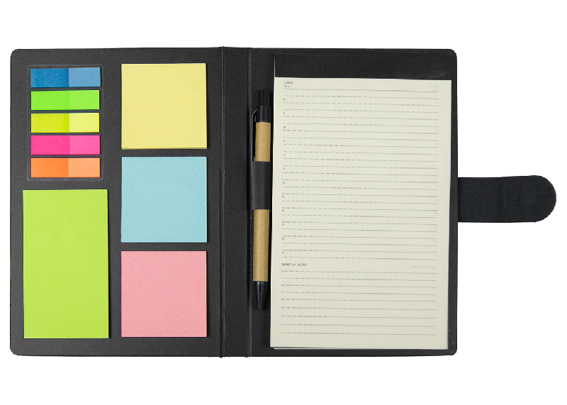 Блокнот А5 Tasmania, в твердой обложке с шариковой ручкой и стикерами, блок в линейку