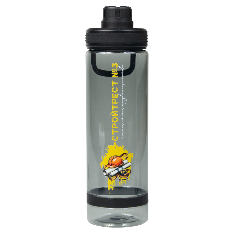 Бутылка для воды Oslo Print Sample  Стройтрест , 700 мл, пластиковая, с силиконовым кольцом