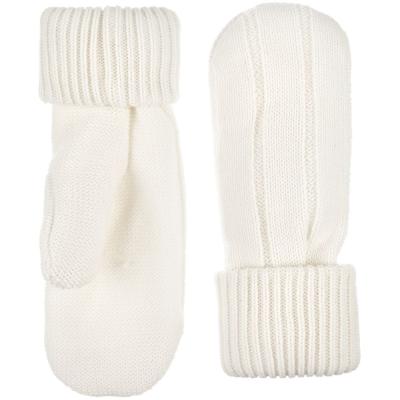 Варежки Knit Beat, белые (молочные), размер L/XL