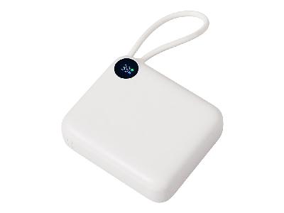 Внешний аккумулятор со встроенным кабелем Liri, QC/PD, 10000 мАч