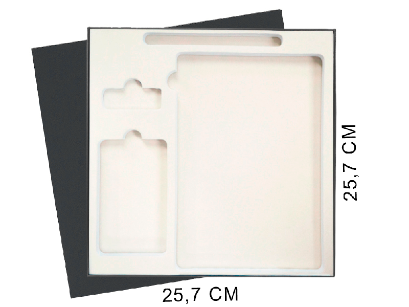 Коробка подарочная Solution Superior Linen, 25,7x25,7, с вырубкой под ежедневникручкуфлешкупауэрбанк 7,0х11,7