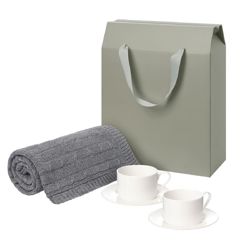 Подарочный набор Mokko, Fado,  в коробке-пакете (две чайных пары, плед)