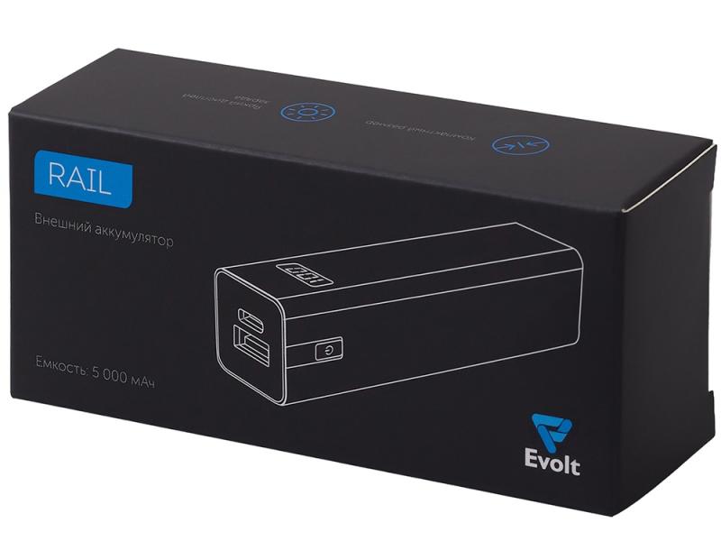 Внешний аккумулятор Rail c дисплеем, 5000 mAh