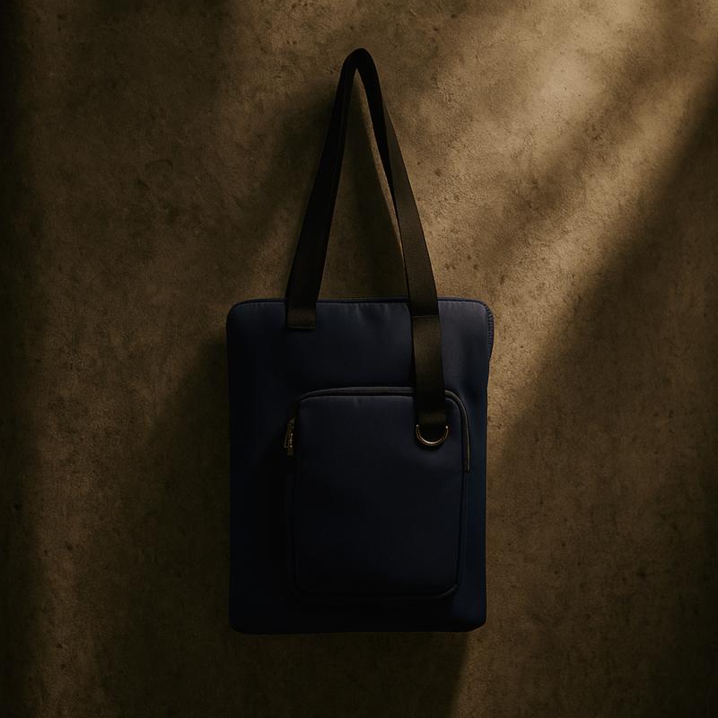 Шоппер Superbag Pocket, с внутренним креплением-карабин и чехлом для мелочей (темно-синий с черным)