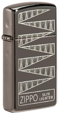 Зажигалка 65th Anniversary Zippo Slim® с покрытием Black Ice®, латунь, 29x10x60 мм
