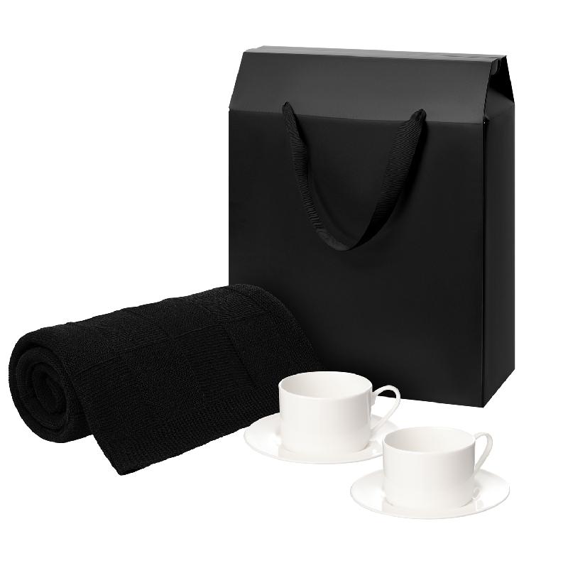 Подарочный набор Mokko, Сella,  в коробке-пакете (две чайных пары, плед)