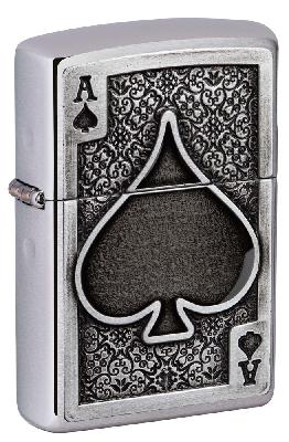 Зажигалка ZIPPO Ace Of Spades с покрытием Brushed Chrome, латунь, 38x13x57 мм