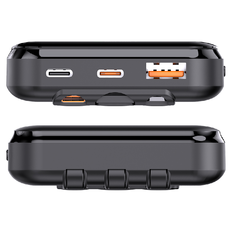 Внешний аккумулятор (powerbank) «Lumen», 10 000 mAH, с тремя зарядными шнурами, 22,5W super fast charge, Power Delivery (PD) 20W (dfnn), QC3.0