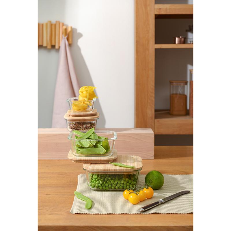 Контейнер для запекания и хранения eco store с крышкой из бамбука, 800 мл