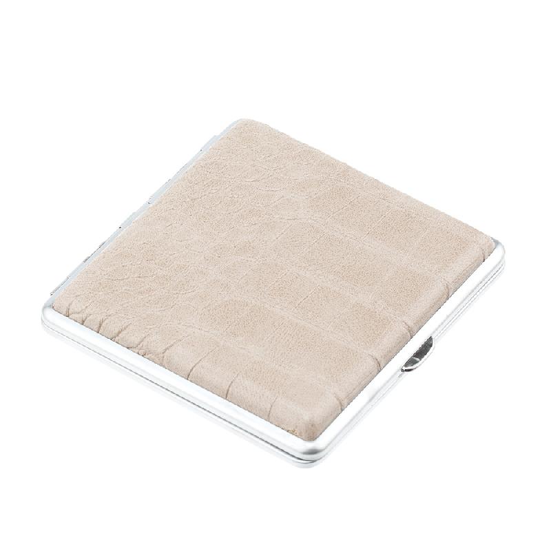 Портсигар SQuire, нержавеющая , искуственная кожа, 9,6х9,3х1,9 см