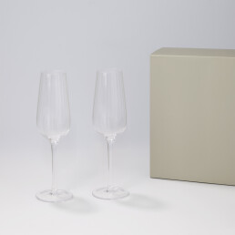 Подарочный набор 2 бокала для шампанского Blanche в серой коробке