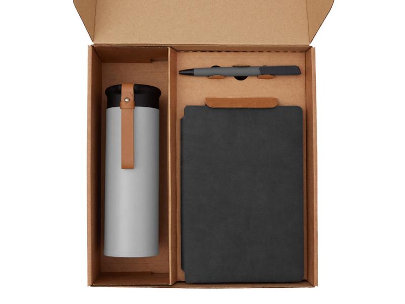 Набор Draftea с блокнотом, ручкой, термосом и чаем