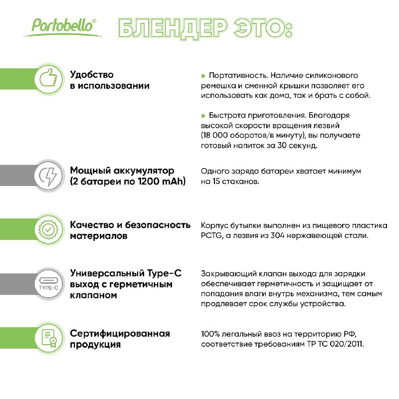 Блендер портативный Frutta