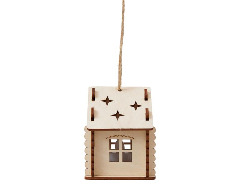 Деревянная подвеска на елку с подсветкой Lumihut